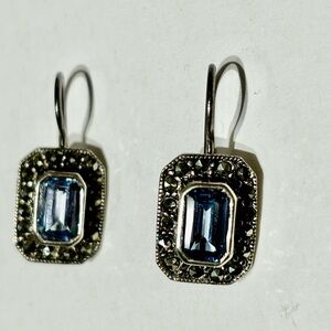 Vintage Elegant Sterling Silver and Topaz Earrings